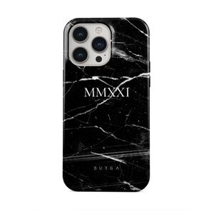 Burga Noir Origin - Black Marble iPhone 13 Pro Max Case with MMXXI 2021